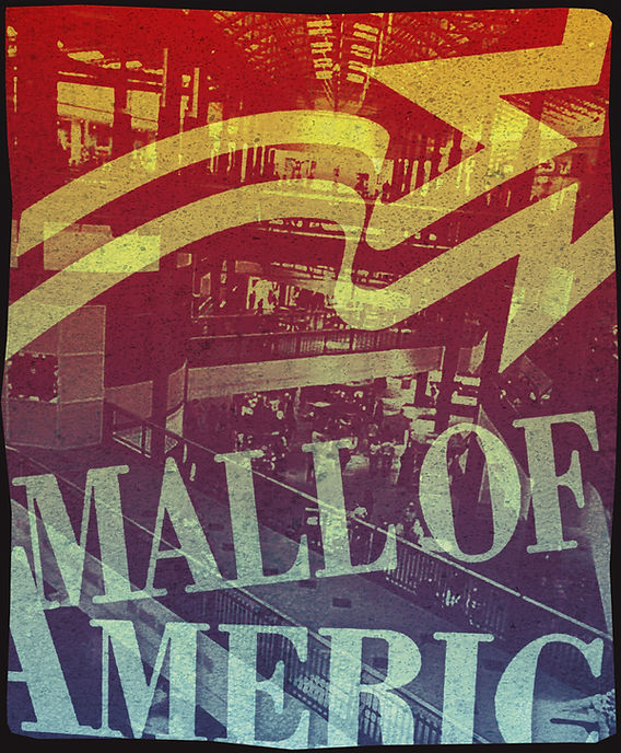 A stylized graphic that says 'Mall of America'